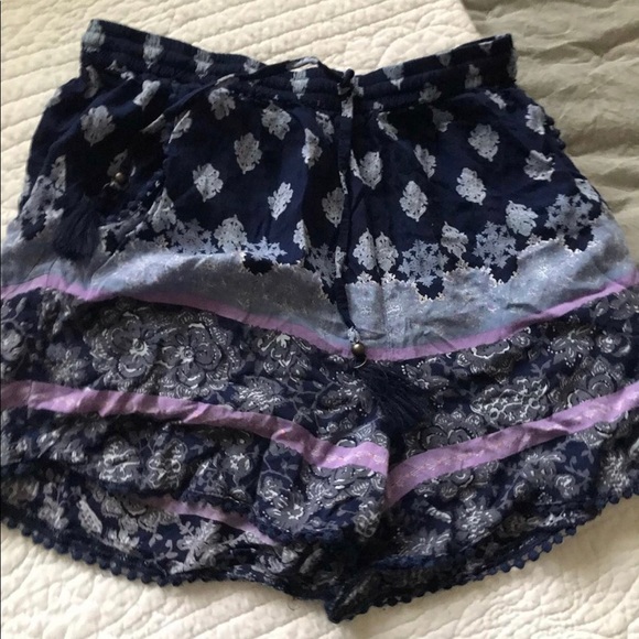 Navy blue/purple flowy shorts - Picture 1 of 1